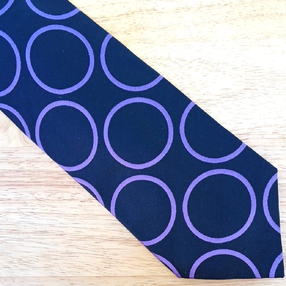 Black and Purple Circle Pattern Tie